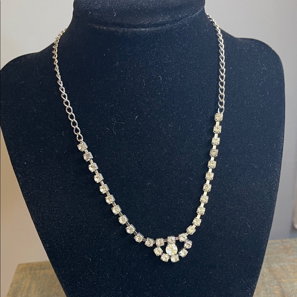 Vintage Jewelry - 1950’s Crystal Rhinestone Art Deco Statement Choker Necklace